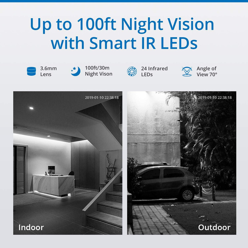 4CH 1080P Full HD Xpoe Wired Security Camera System with 4Pcs 100Ft Night Vision gallery