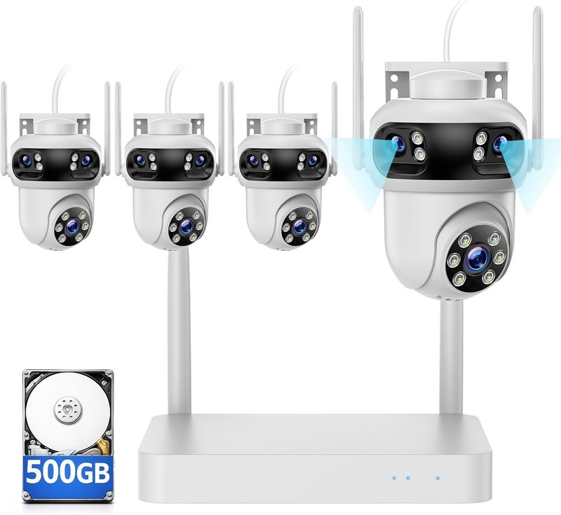 Wireless Security Camera System Rechargeable 7" Touchscreen Monitor No WiFi Need gallery
