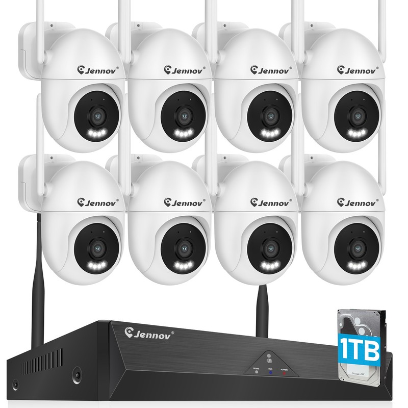 Jennov 5MP Wireless Security Camera System 360° Camera IP66 Human Detection