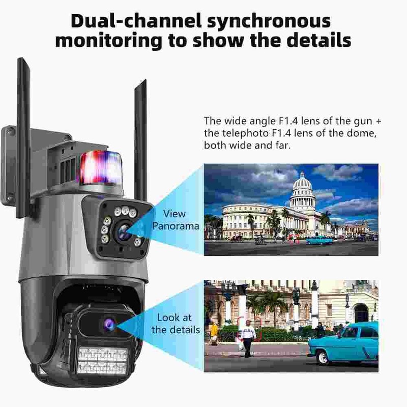 Sistema Juego De 4 Camaras 1080P HD Seguridad Para Casa Con Sensor De Movimiento gallery