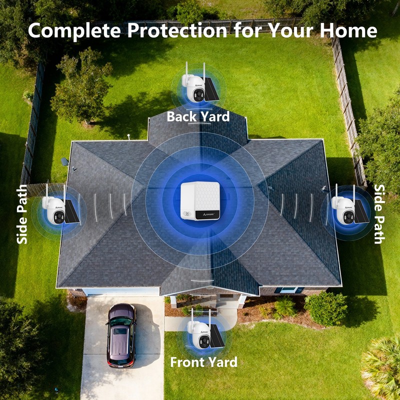 Anakk 4MP Solar Security Cameras Outdoor Wireless,Home Security System 4-Cam Kit gallery