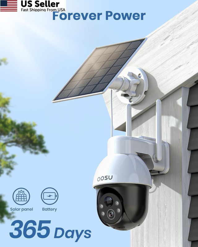 aosu 3K/5MP Solar Security Cameras System Wireless Outdoor, Battery Powered... gallery