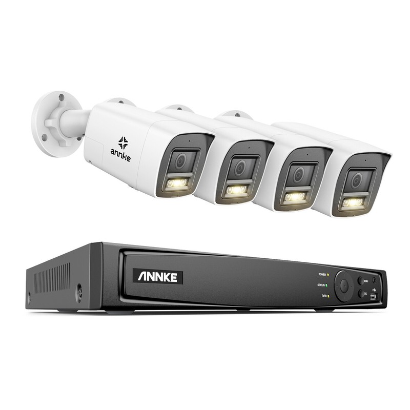 ANNKE 12MP 8CH NVR 4K Two Way Audio POE Security Camera System Outdoor Color AI