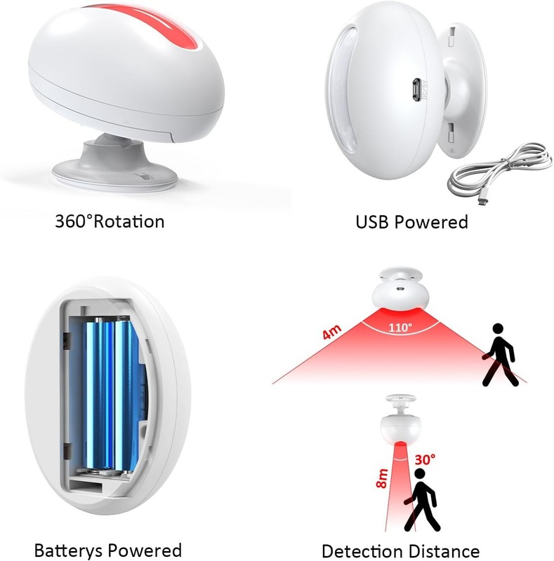 Wireless Motion Sensor Doorbell -Indoor 1 Receiver 1 Sensor, White gallery