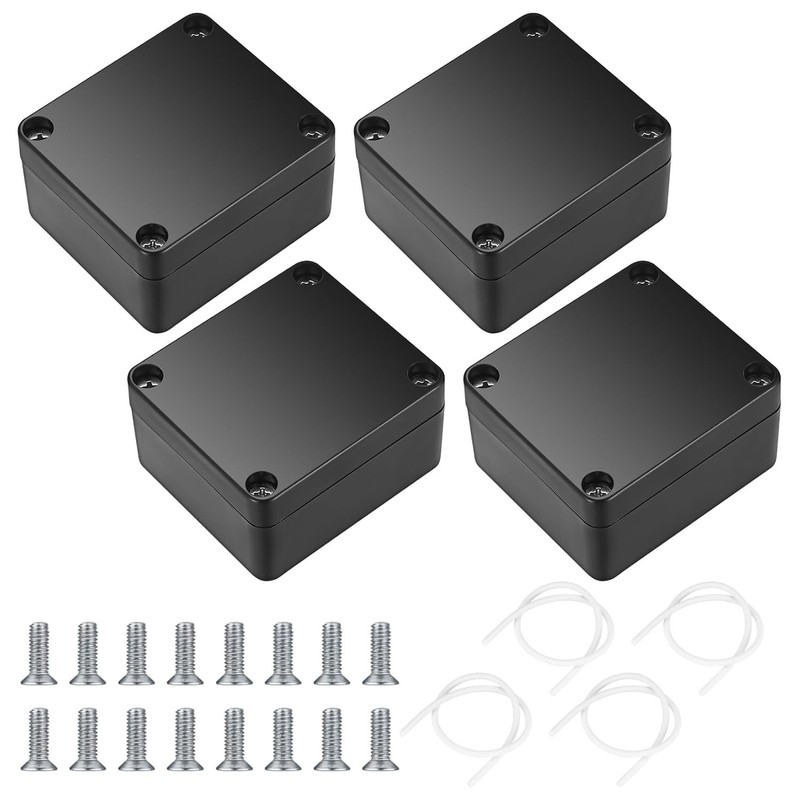 Project Box, 4 Pcs Electrical Junction IP65 Waterproof A, black