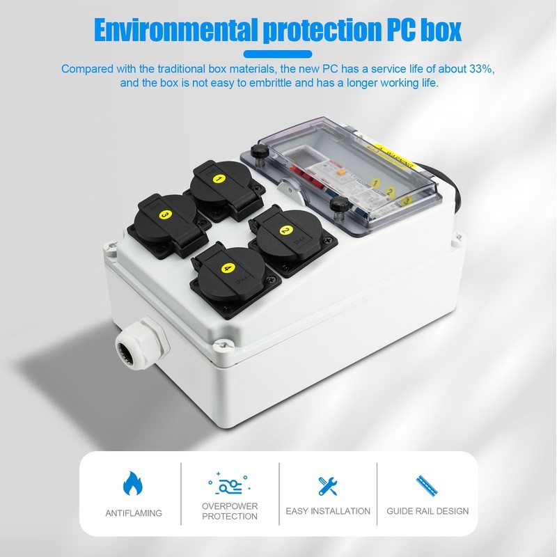 Power Distribution Box, 110V Electricity Meter 1*60A 4*20A FL+LS+METER gallery