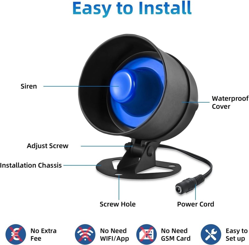 Remote Control 110dB Wireless Security Alarm Kit For In/Outdoor Home Garage Use gallery