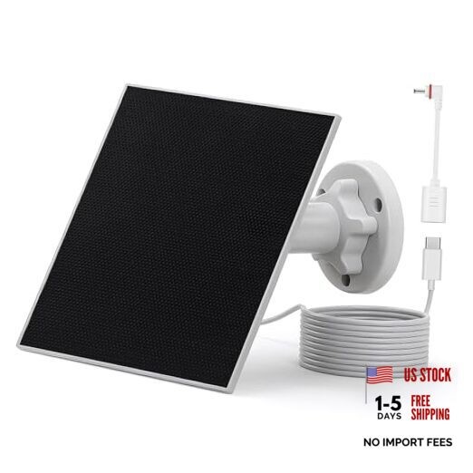 Morkianum 5W ETFE Solar Panel for Security Camera, DC 5V Outdoor Solar Charger
