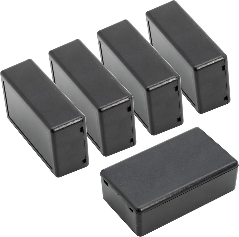 LeMotech Project Box, 5 Pieces ABS Electrical 2.8″ x 1.7″ x 0.9″(5pc), Black