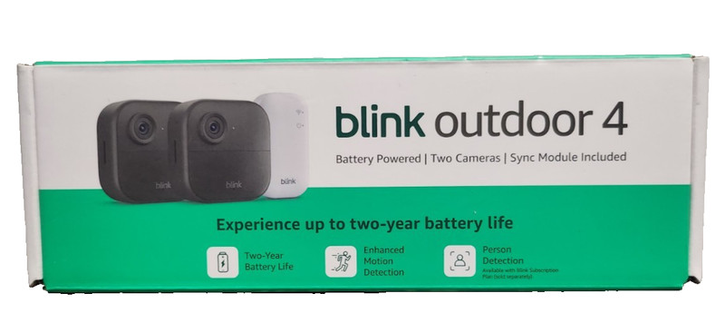 Blink Outdoor 4 (4th Gen 2025) Wireless Security Camera + Sync Module, 2 Cameras