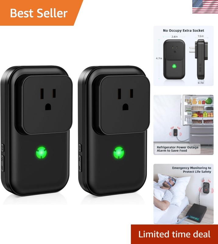 Battery-Powered Power Failure Alert – 2 Pack with LED Indicator & 110dB Sound