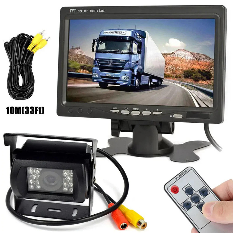 12~24V Truck Caravan Bus Vehicle Rear View Camera 7" Car Backup Packing Monitor