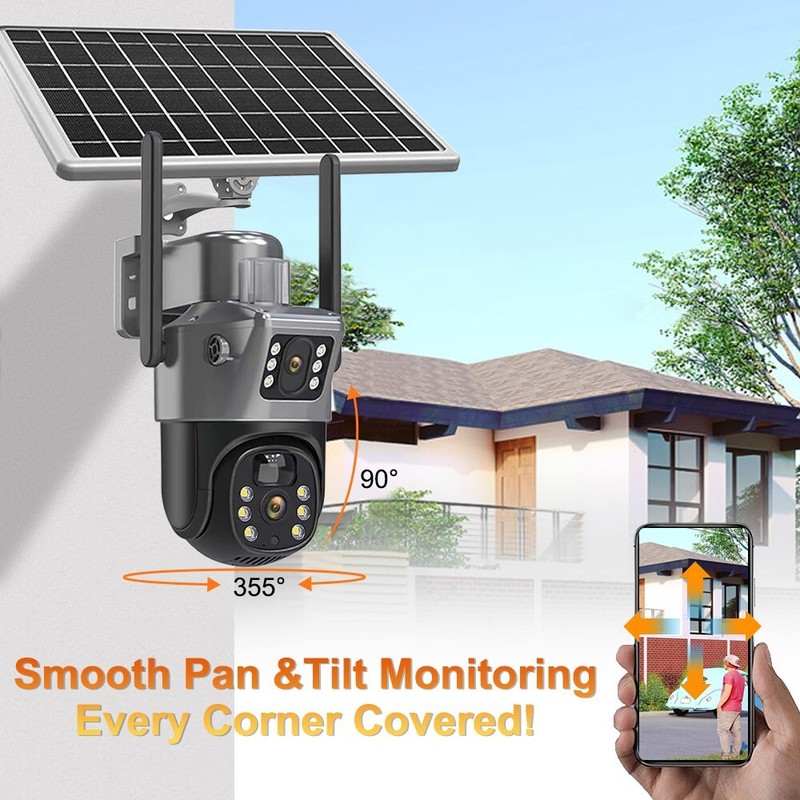 WiFi 4MP Wireless Solar Power PTZ IP Camera Security Waterproof 8X Digital Zoom gallery
