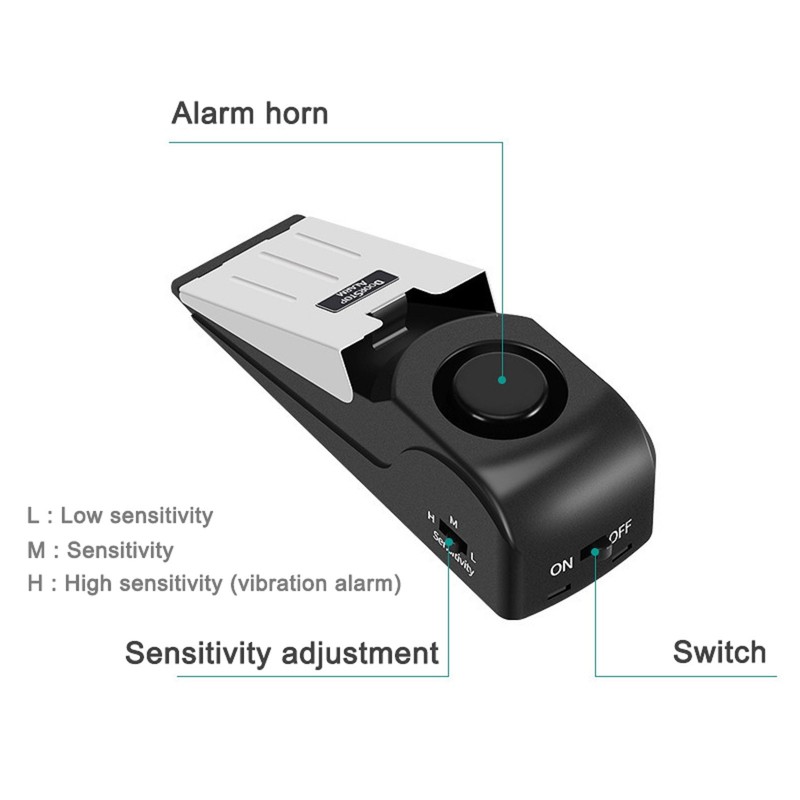 120DB Door Stop Alarm Home Travel Security System Door Stopper Wedge Alert A gallery
