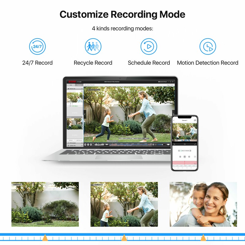 ZOSI 8CH H.265+ 5MP Lite 1080p Outdoor Security Camera SystemCCTV DVR for Home gallery