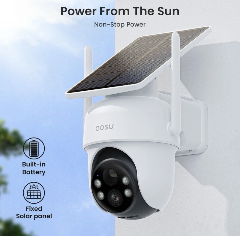 2K QHD 3.0-MP Dual-Band Wi-Fi® Outdoor AI-Smart Solar Security Camera Kit... gallery