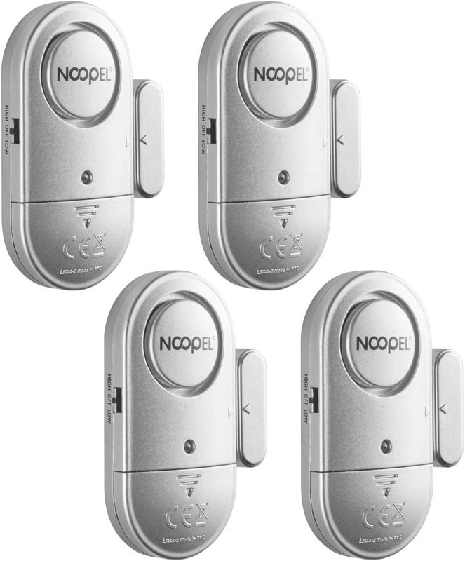 4 Pack Door Alarms - Battery Operated with Two Volume Levels for Home Security gallery