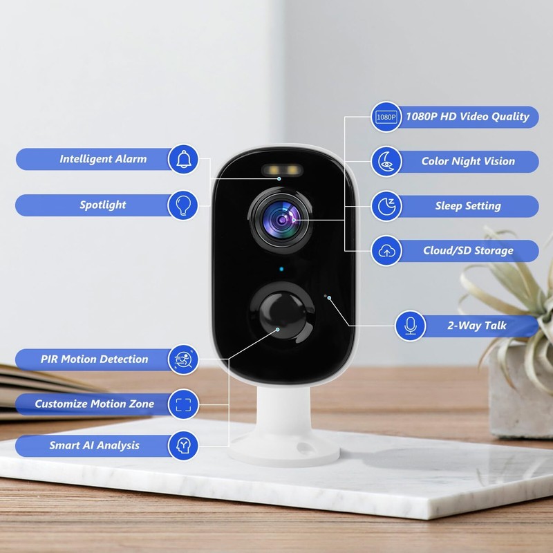 1080P Security Camera WiFi 2-Way Home Wireless Outdoor Motion Detection gallery