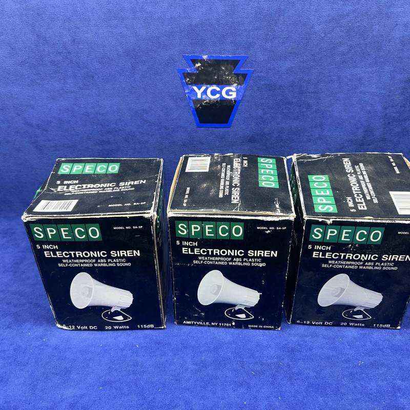 SPECO TECHNOLOGIES SA5P Weatherproof Alarm Siren,5-1/4″H,White 49CA14 NIB