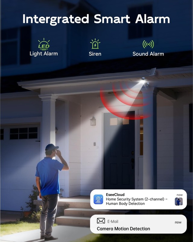 Solar Security Cameras Outdoor Wireless, 2K Home Security Camera System, Offl... gallery