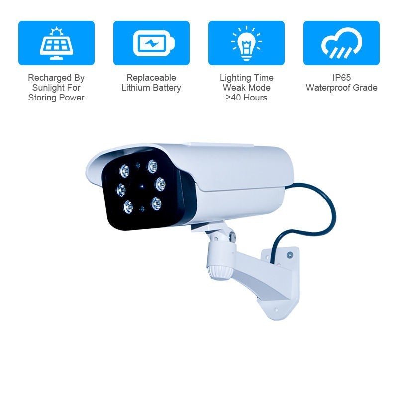Outdoor Home Security Alarm LED Flash lamp Solar PIR Motion Sensor Dummy Camera gallery