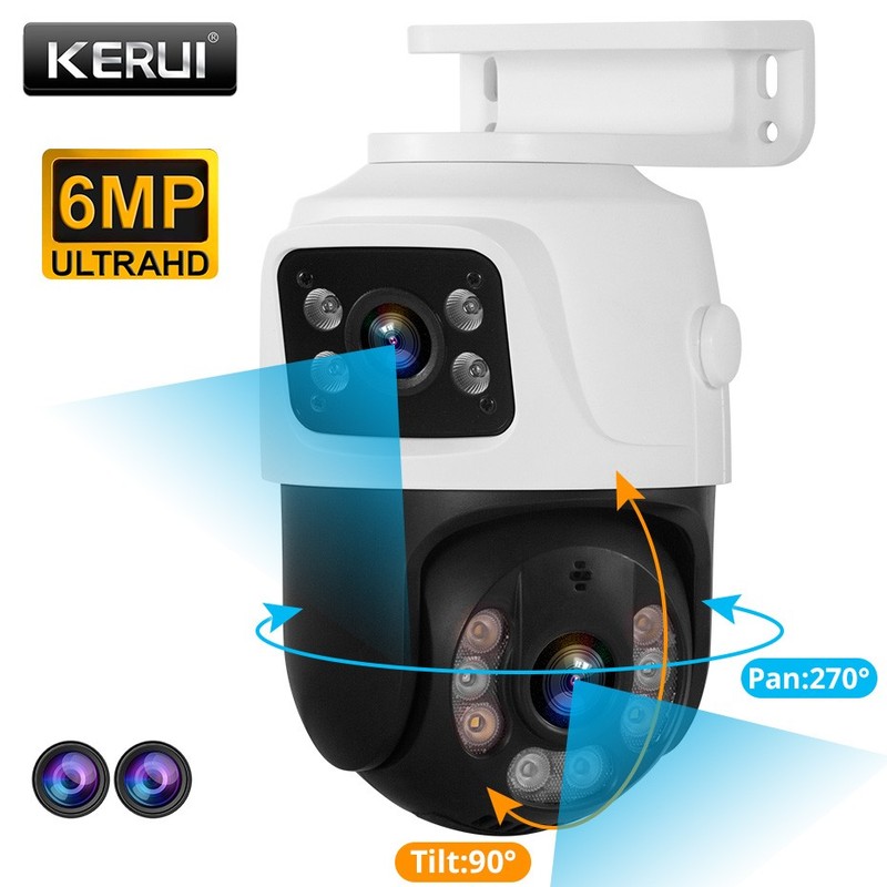 ICSee Dual Lens WiFi IP Camera Wireless Outdoor CCTV PTZ Home Security IR Cam US