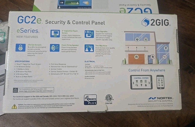 2GIG Security Alarm & Home Automation Control Panel eSeries GC2e 2GIG-GC2E-345 gallery