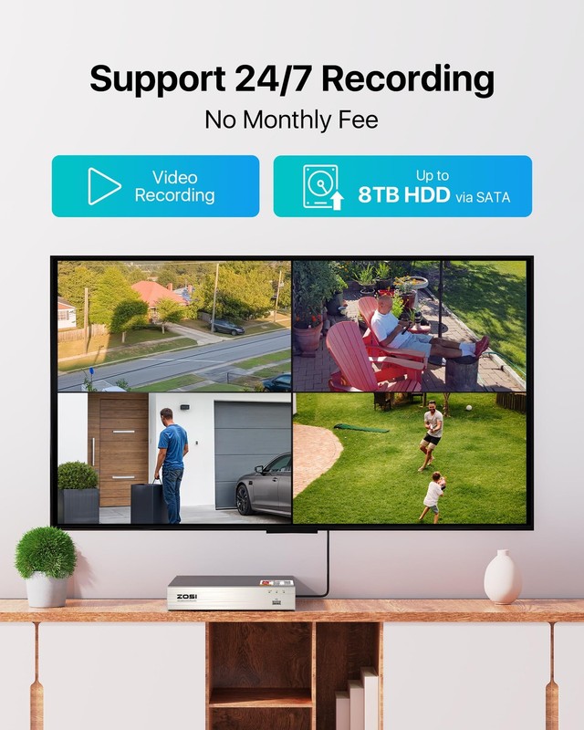 8CH 5MP Lite Security Camera System with AI Human Vehicle Detection, H.265 8 ... gallery