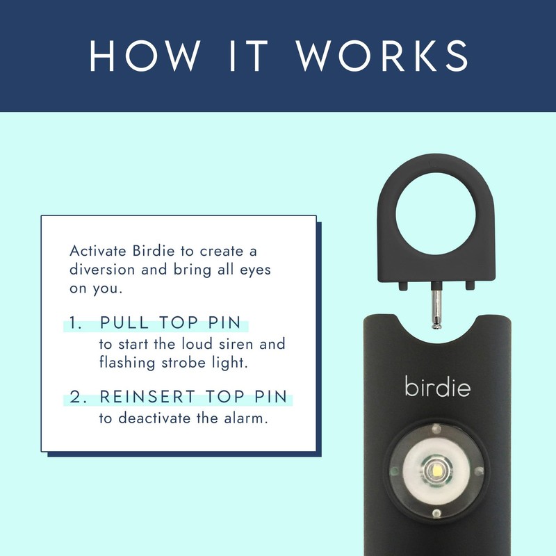 Personal Safety Alarm for Women - Loud Siren, Strobe Light, Keychain (Charcoal) gallery