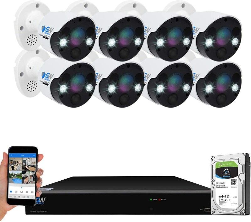 8 Channel 4K NVR 8 X 8MP Full Color 4K Microphone PoE IP Security Camera System