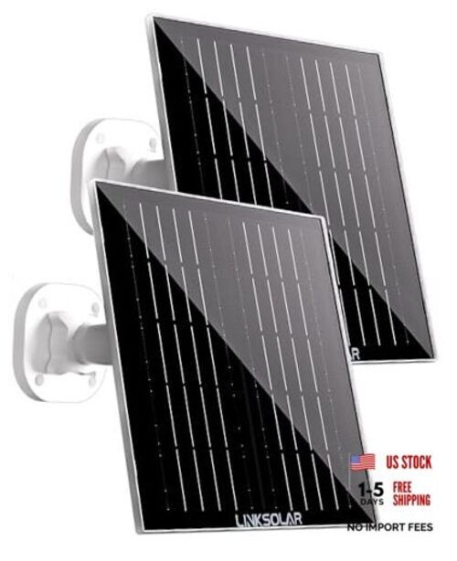 Dual 5W Solar Panels for Ring Camera Doorbell, All-in-1 Glass Solar Middle-5W*2