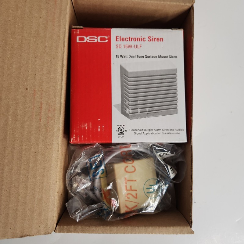 DSC Electronic Siren SD 15W-ULF Indoor New Alarm System Siren Wired Dual Tone