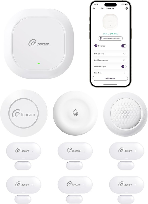 Wireless Home Security System 10 Pieces House Alarm for Apartment, 1 Zigbee Hub,