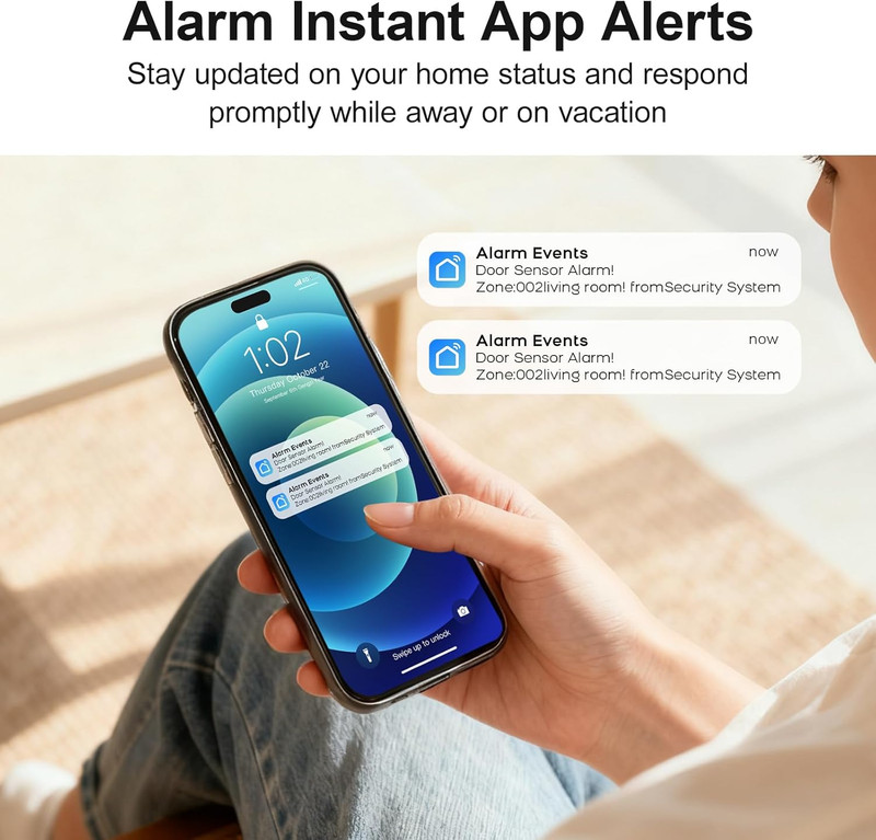 Wireless Alarm System for Home Security,4 Pcs Home Alarm System Wireless DIY Kit gallery