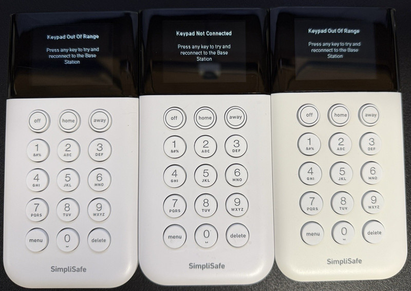SimpliSafe Home Security System Wireless Keypad Remote White SSKP3 LOT of 3