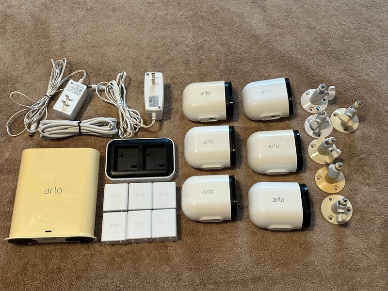 Arlo Pro 3 Security System – 6 VMC4040p Cameras, Batteries, VMB4540 Base Station