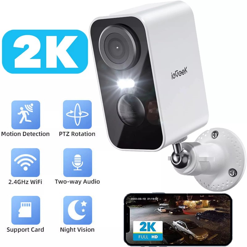 ieGeek 2K Outdoor Security Camera 3MP Wireless Battery Powered WiFi CCTV System