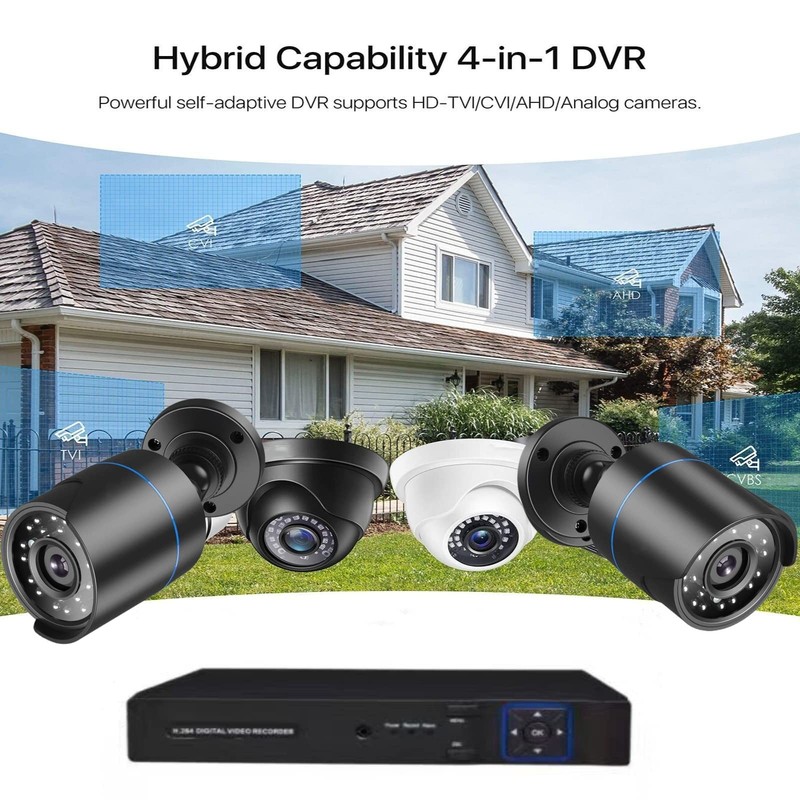 3000TVL Home Security System Surveillance DVR Camera Kits, 4pcs Wired 5MP PoE... gallery