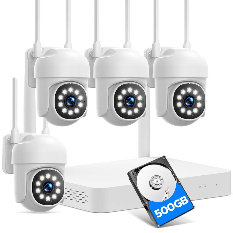 10CH 2MP CCTV PTZ WIFI Wireless Security Night Vision Add-on Camera System 500GB