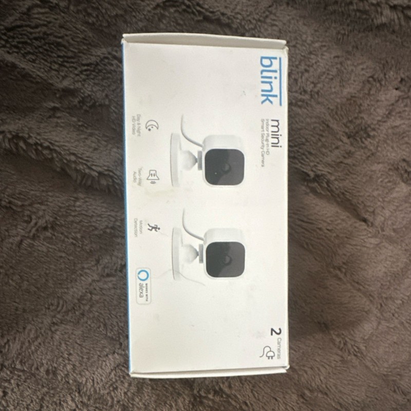 Blink Mini 2-Pack Indoor Security Cameras, 1080p HD, Wi-Fi, Alexa