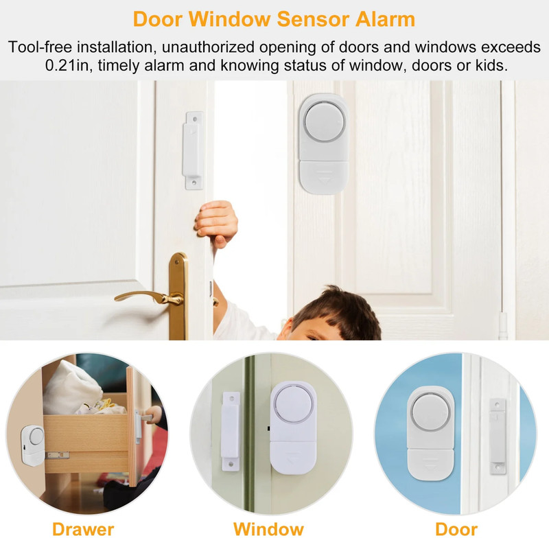 Wireless Home Window Door Burglar Security Alarm System Magnetic Sensor lot gallery