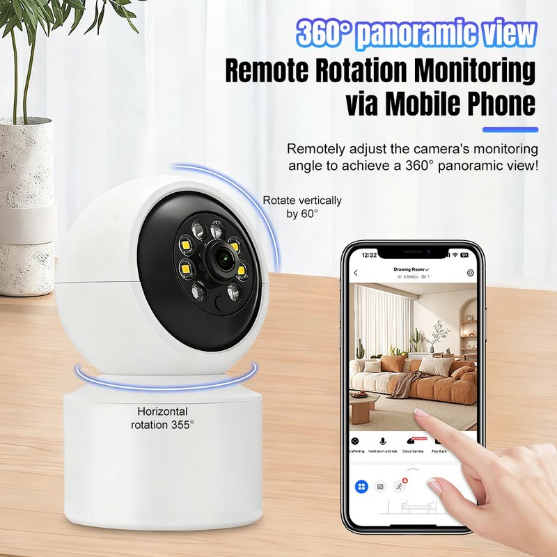 360° Camara De Seguridad WIFI HD 1080P Inalambrica Para Casa Interior Con Audio gallery