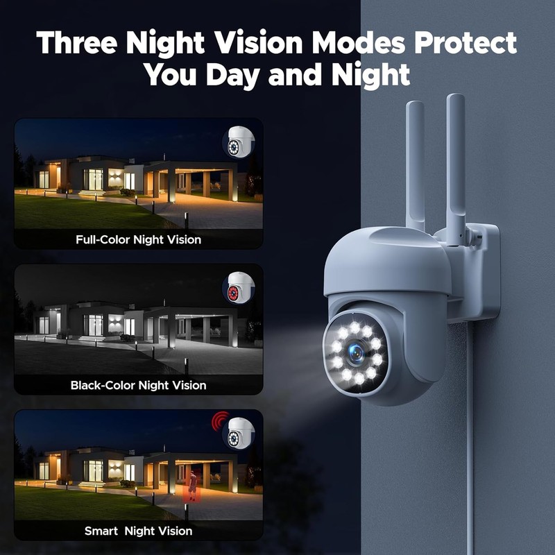 Wireless 2MP Security Camera System 10CH 4K NVR Two-Way Audio Recording 360° PTZ gallery