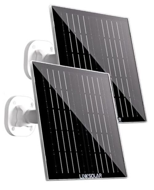 Dual 5W Solar Panels for Ring Camera Doorbell, All-in-1 Glass Solar Middle-5W*2