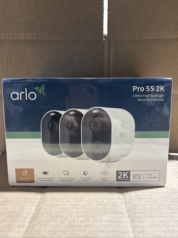 #Arlo Pro 5S Spotlight Wireless Security Camera 2K HDR Dual-Band Wi-Fi – 3 Pack