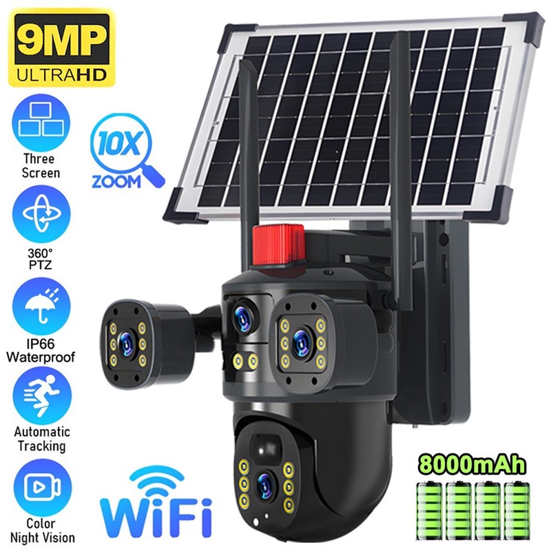 Camaras De Seguridad Para Exterior Solar WIFI Inalambrica Con Vision Nocturna HD