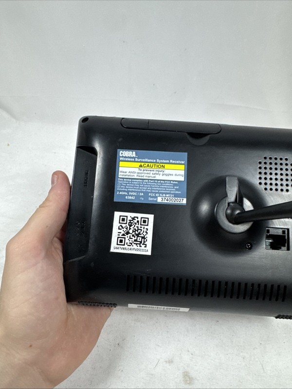 Cobra 63842 4-Channel Wireless Surveillance System Monitor Only Black 7 W Cord gallery