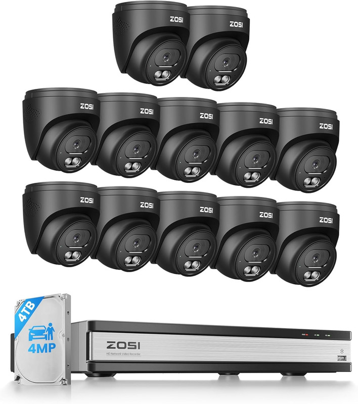 C220 16CH 4K Poe Home Security Camera System, 16 Channel 4K 8MP NVR with 4TB HDD