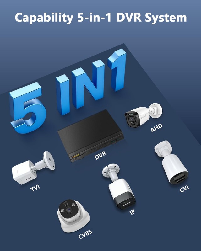 (2026 Update) 5MP Wired System Outdoor, 8CH DVR with 3TB HDD, 8 x 122° Wide A... gallery