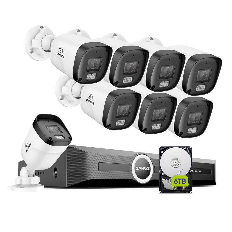 SANNCE 8CH NVR 3MP POE Security Camera System Audio Recording Outdoor IR Night gallery